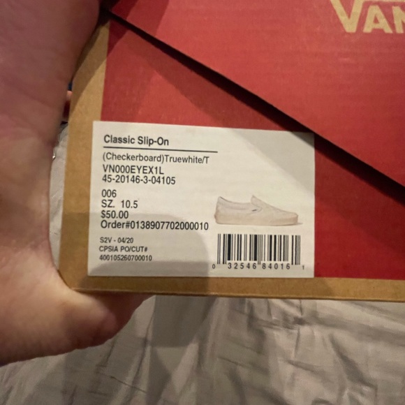 Vans Other - Vans Classic slip on checkered board white on off white. *Brand New* Never worn!